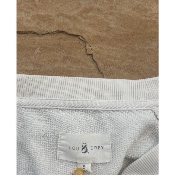 LOFT LOU & GREY Sweatshirt Blue Sleeve Stripes Cozy Casual Comfy SM LS - Picture 2 of 3